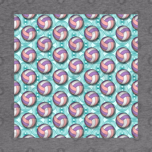 Volleyball Pattern On Geometric Background by Designoholic